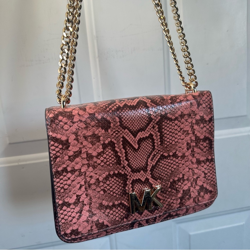 Michael Kors Turnlock Small Snake Python Embossed… - image 1